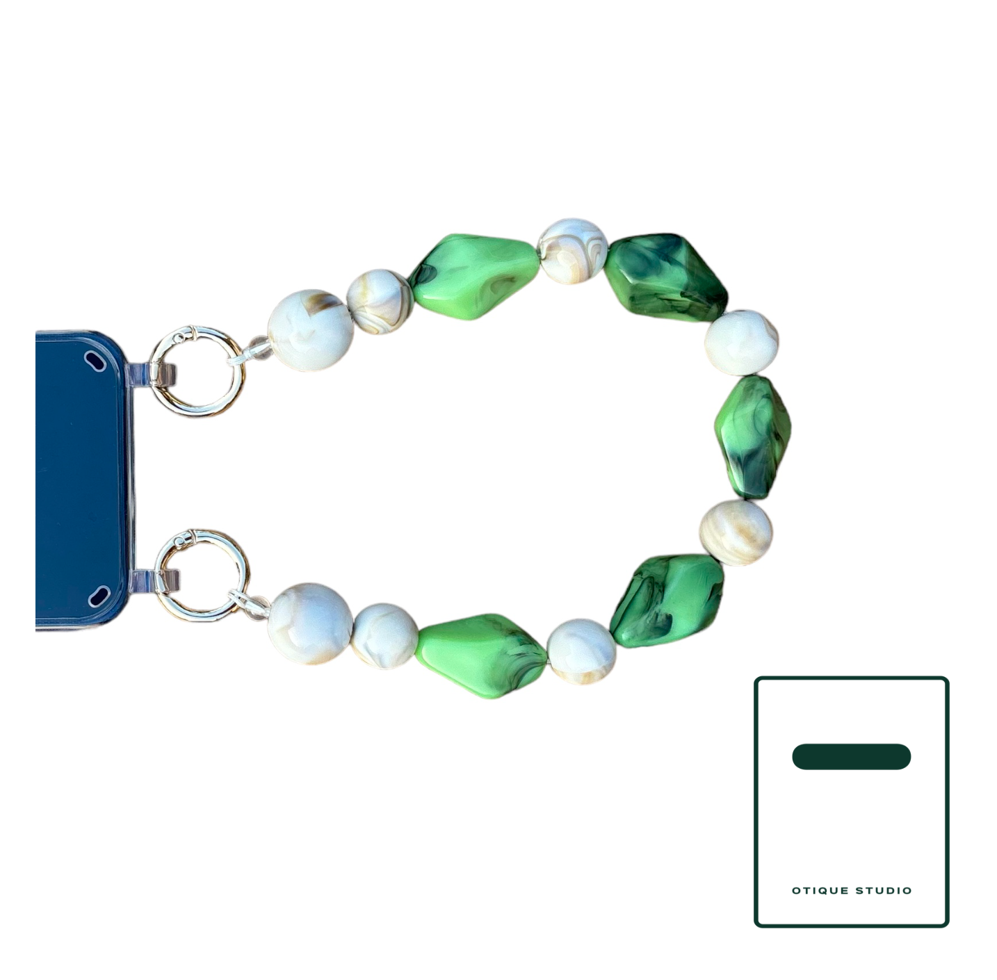 Earthy Harmonie: Groene Telefoonarmband