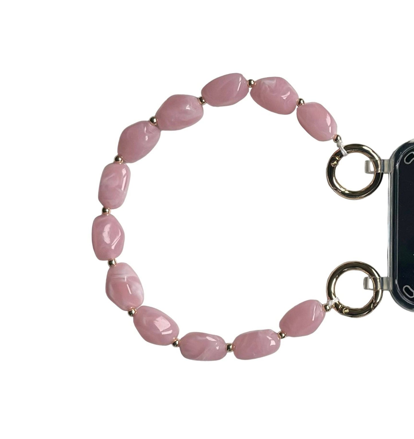 Zachtroze Blushing Belle Telefoonarmband - Zwarte Iphone