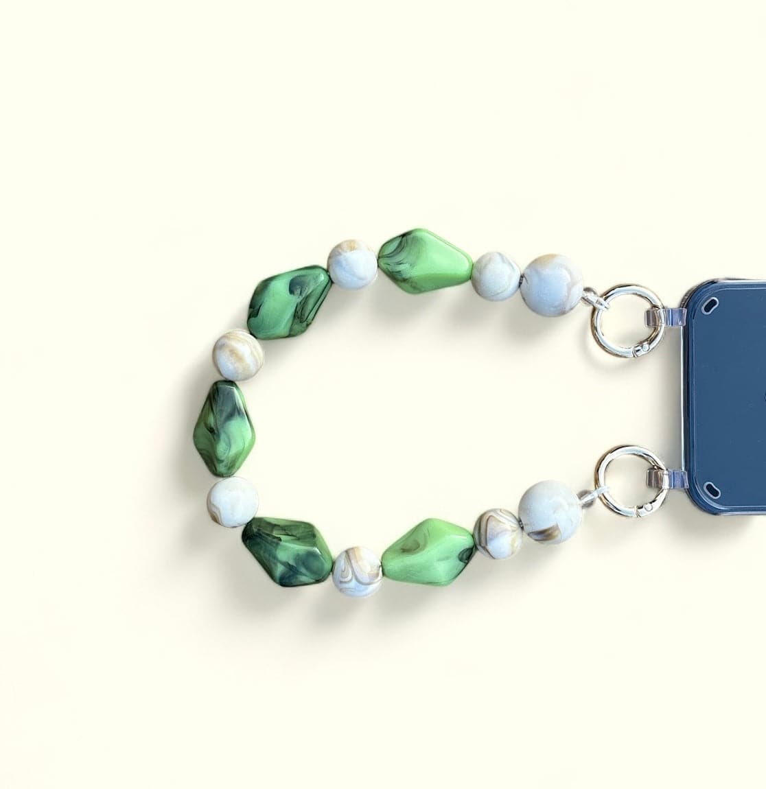 Earthy Harmonie, Groene Telefoonarmband met Zwarte Iphone